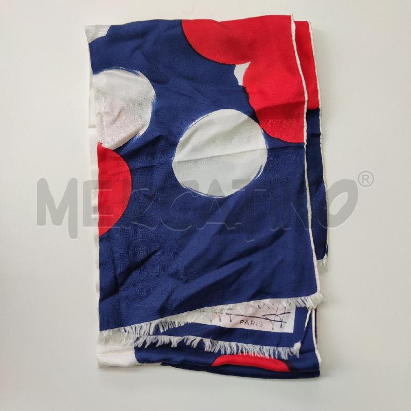 FOULARD MAGGY ROUFF SETA BLU ROSSO BIANCO | Mercatino dell'Usato Settimo torinese 1