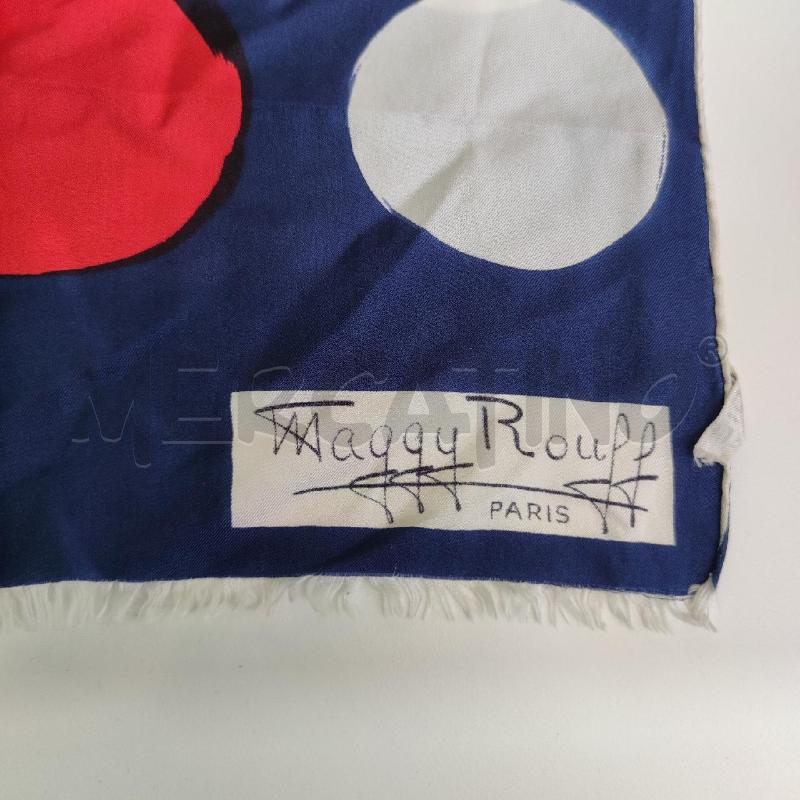 FOULARD MAGGY ROUFF SETA BLU ROSSO BIANCO | Mercatino dell'Usato Settimo torinese 3
