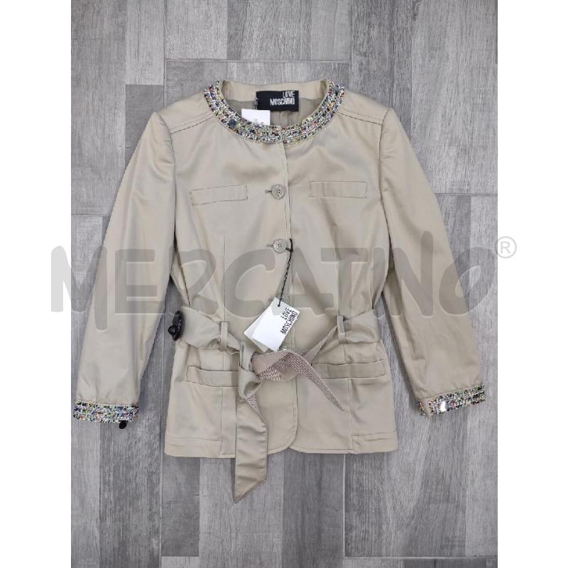 GIACCA DONNA LOVE MOSCHINO BEIGE PROFILI PERLINE NUOVA  | Mercatino dell'Usato Settimo torinese 1