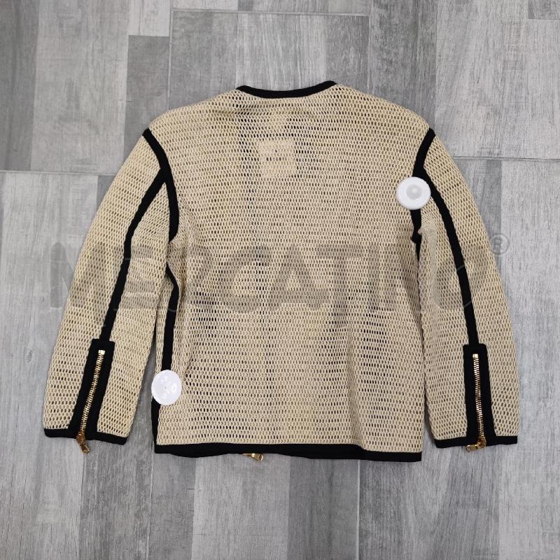 GIACCA DONNA MOSCHINO TRAFORATA BEIGE BORDI NERI  | Mercatino dell'Usato Settimo torinese 2