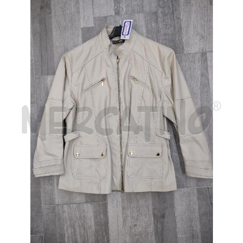GIACCA DONNA PELLE BEIGE FIORELLA RUBINO  | Mercatino dell'Usato Settimo torinese 1