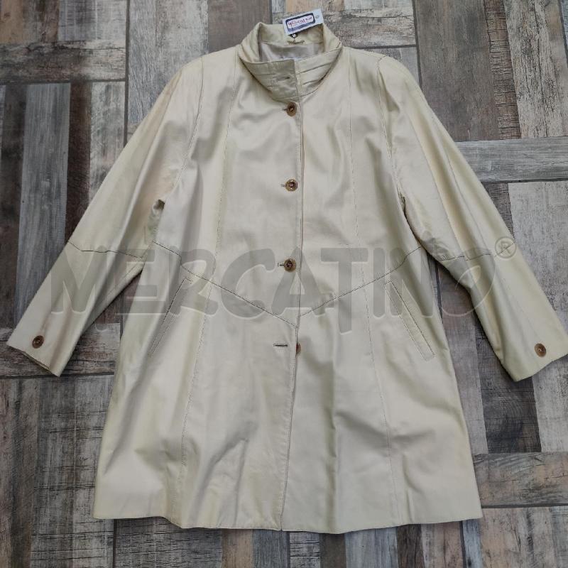 GIACCA DONNA PELLE BRUNO MORELLI BEIGE LUNGA | Mercatino dell'Usato Settimo torinese 1