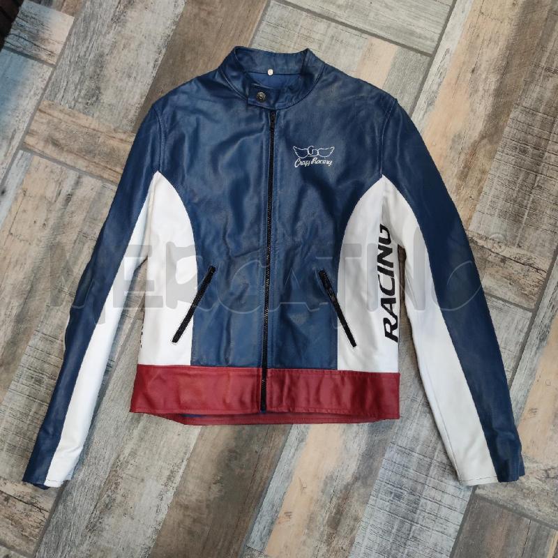 GIACCA DONNA PELLE CRAZY DUCK BLU BIANCA ROSSA  | Mercatino dell'Usato Settimo torinese 1