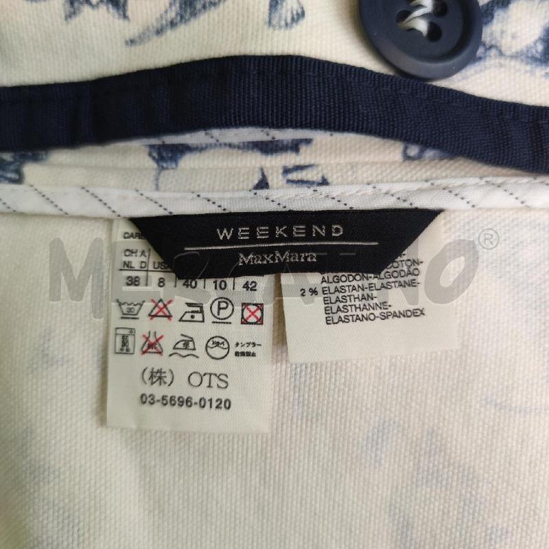 GIACCA DONNA WEEKEND MAXMARA BIANCA DISEGNI OLD SCHOOL BLU | Mercatino dell'Usato Settimo torinese 3