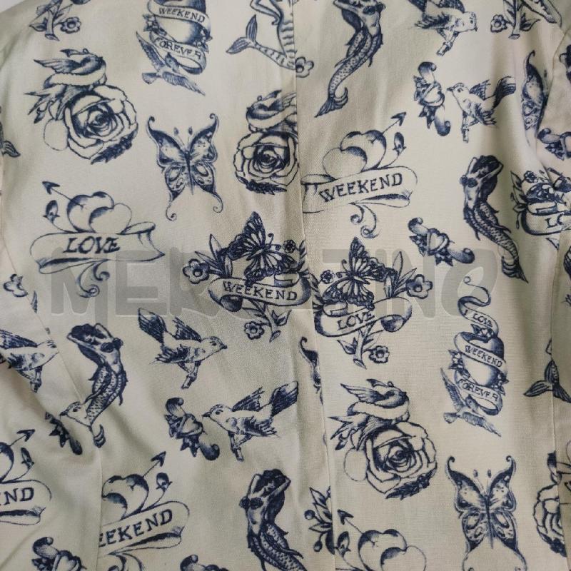 GIACCA DONNA WEEKEND MAXMARA BIANCA DISEGNI OLD SCHOOL BLU | Mercatino dell'Usato Settimo torinese 4