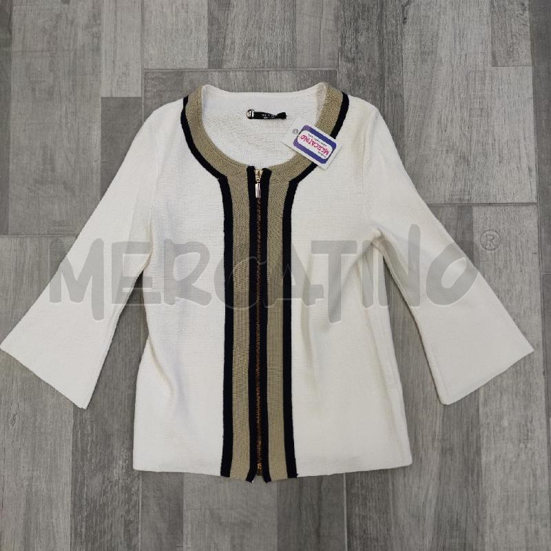 GIACCA NEERA BIANCA PROFILO ZIP BEIGE NERO  | Mercatino dell'Usato Settimo torinese 1
