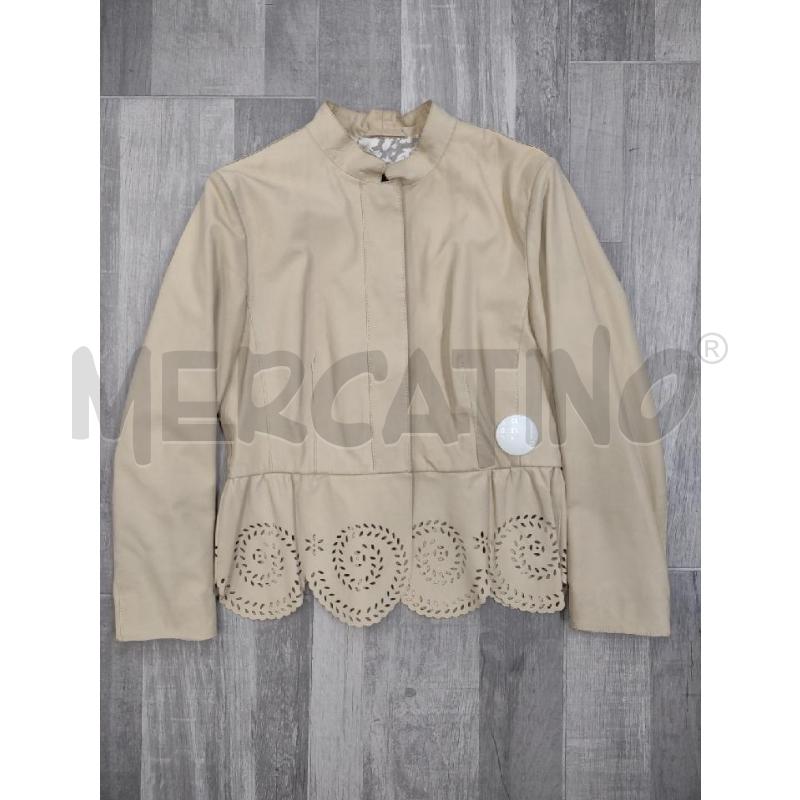GIACCHOINA DONNA WEEKEND MAXMARA PELLE BEIGE MOTIVO TRAFORATO | Mercatino dell'Usato Settimo torinese 1