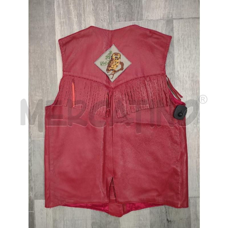 GILET DONNA ROSSO PELLE FRANGE MESSAGE | Mercatino dell'Usato Settimo torinese 2