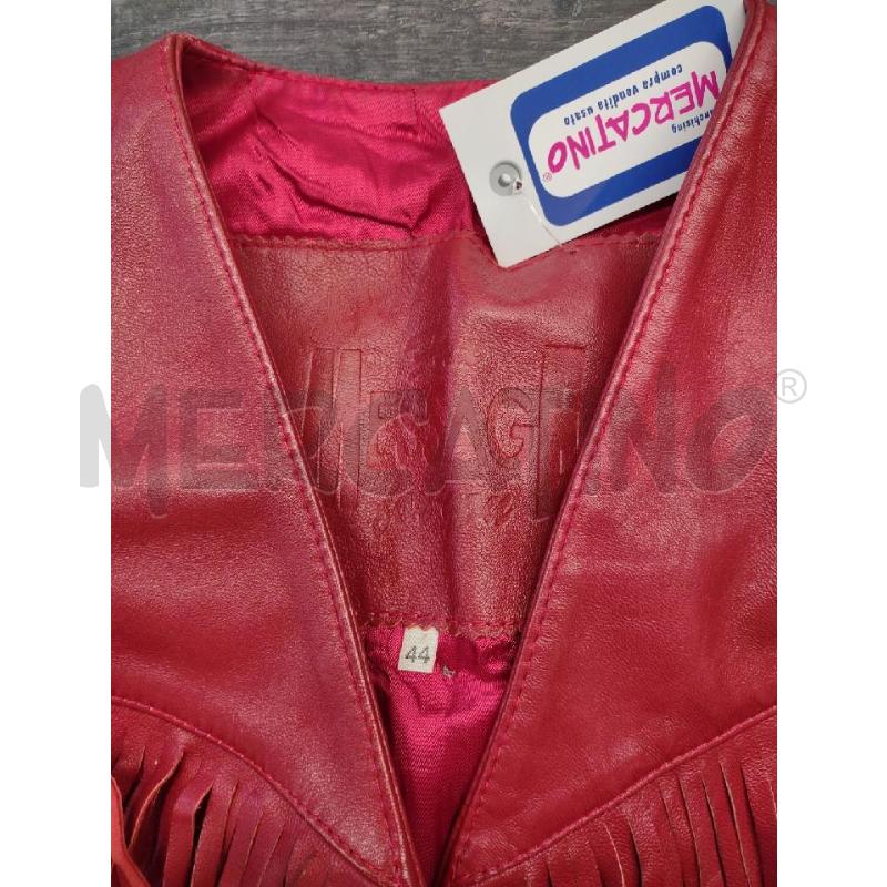 GILET DONNA ROSSO PELLE FRANGE MESSAGE | Mercatino dell'Usato Settimo torinese 4