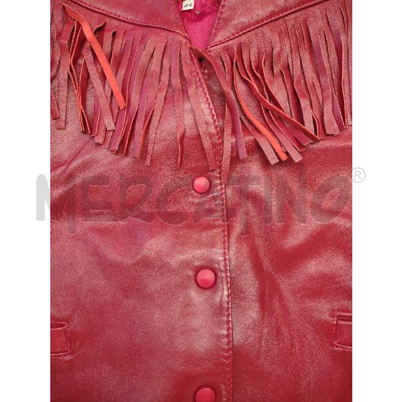 GILET DONNA ROSSO PELLE FRANGE MESSAGE | Mercatino dell'Usato Settimo torinese 5