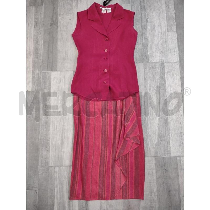 GONNA+CAMICIA SMANIC. MAXMARA LINO ROSSO RIGHE | Mercatino dell'Usato Settimo torinese 1