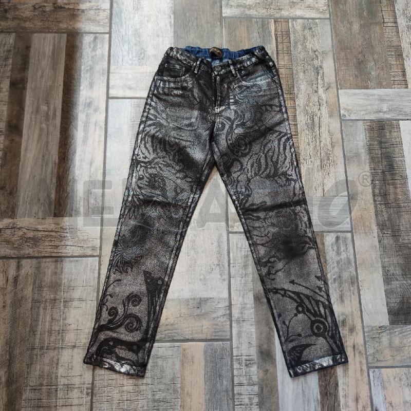 JEANS BAMBINA ROBERTO CAVALLI GRIGIO ARGENTATO | Mercatino dell'Usato Settimo torinese 1