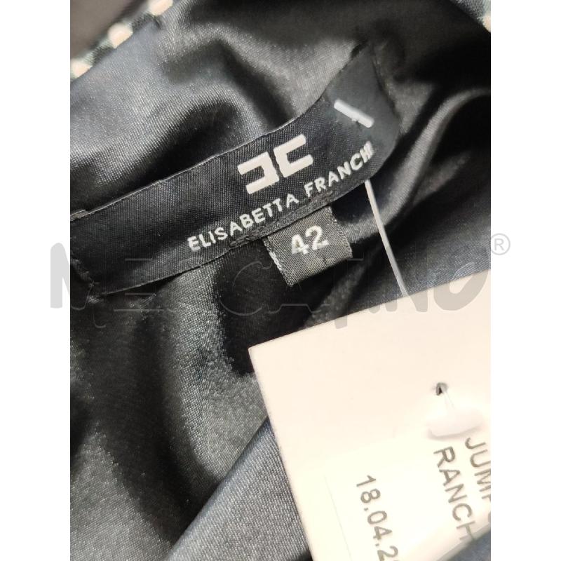 JUMPSUIT ELISABETTA FRANCHI BIANCA NERA QUADRETT MANICA ROUGE  | Mercatino dell'Usato Settimo torinese 3