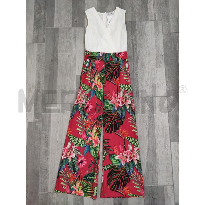 JUMPSUIT LOLALIZA BIANCA FUCSIA FIORI | Mercatino dell'Usato Settimo torinese 1