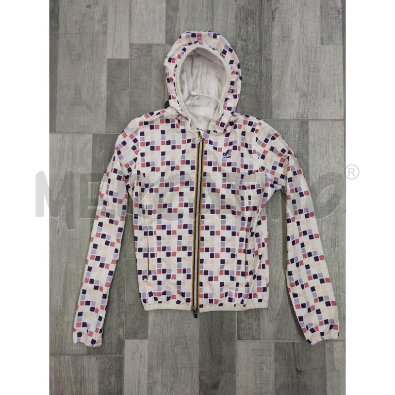 KWAY DONNA BIANCO QUADRI VIOLA ROSA | Mercatino dell'Usato Settimo torinese 1
