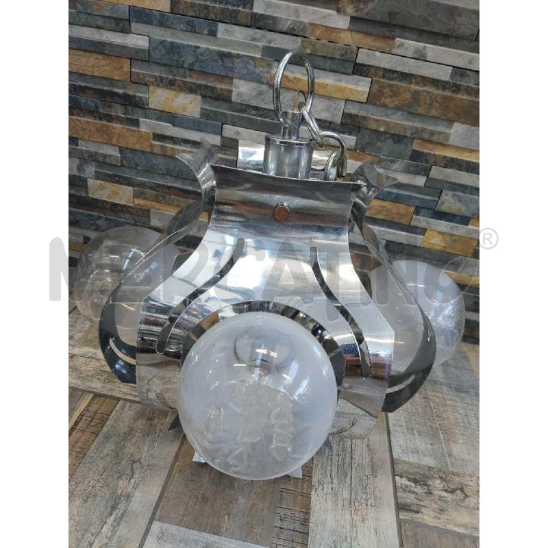 LAMPADARIO ANNI 70 DESIGN CROMATO  | Mercatino dell'Usato Settimo torinese 1