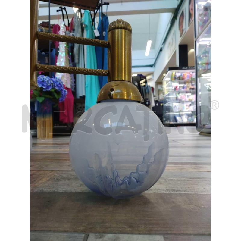 LAMPADARIO ANNI 70 VETRO 3 BOCCE DORATO | Mercatino dell'Usato Settimo torinese 2