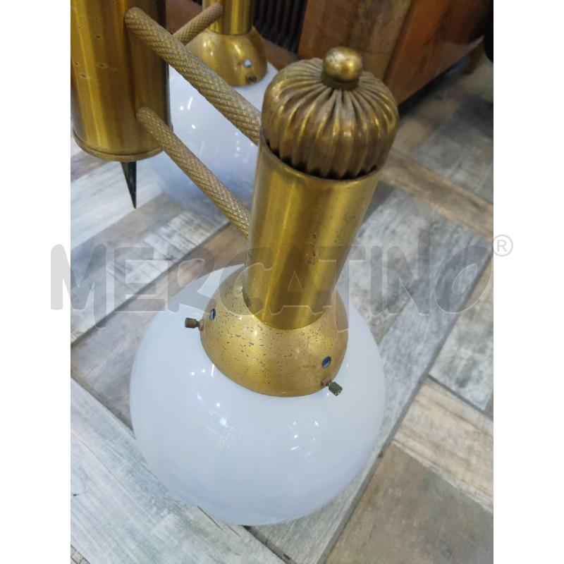 LAMPADARIO ANNI 70 VETRO 3 BOCCE DORATO | Mercatino dell'Usato Settimo torinese 5