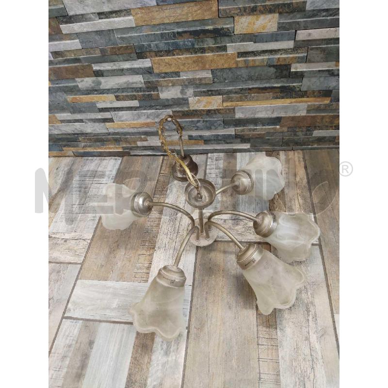 LAMPADARIO CINQUE BRACCIA GRIGIO | Mercatino dell'Usato Settimo torinese 1