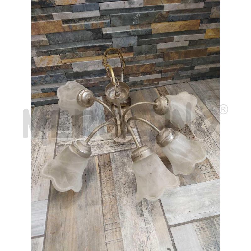 LAMPADARIO CINQUE BRACCIA GRIGIO | Mercatino dell'Usato Settimo torinese 2
