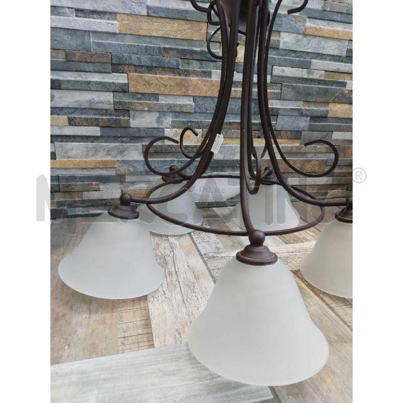 LAMPADARIO FERRO BATTUTO 5 LUCI  | Mercatino dell'Usato Settimo torinese 3
