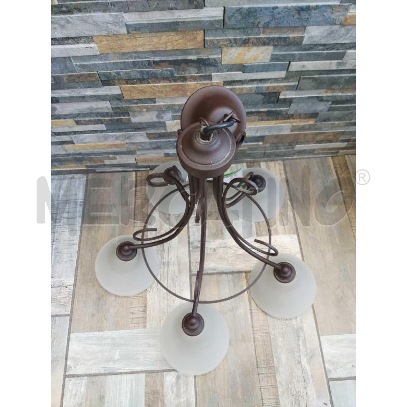 LAMPADARIO FERRO BATTUTO 5 LUCI  | Mercatino dell'Usato Settimo torinese 4