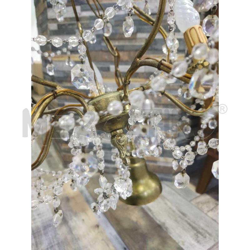 LAMPADARIO METALLO CON STRASS 5 LUCI | Mercatino dell'Usato Settimo torinese 3
