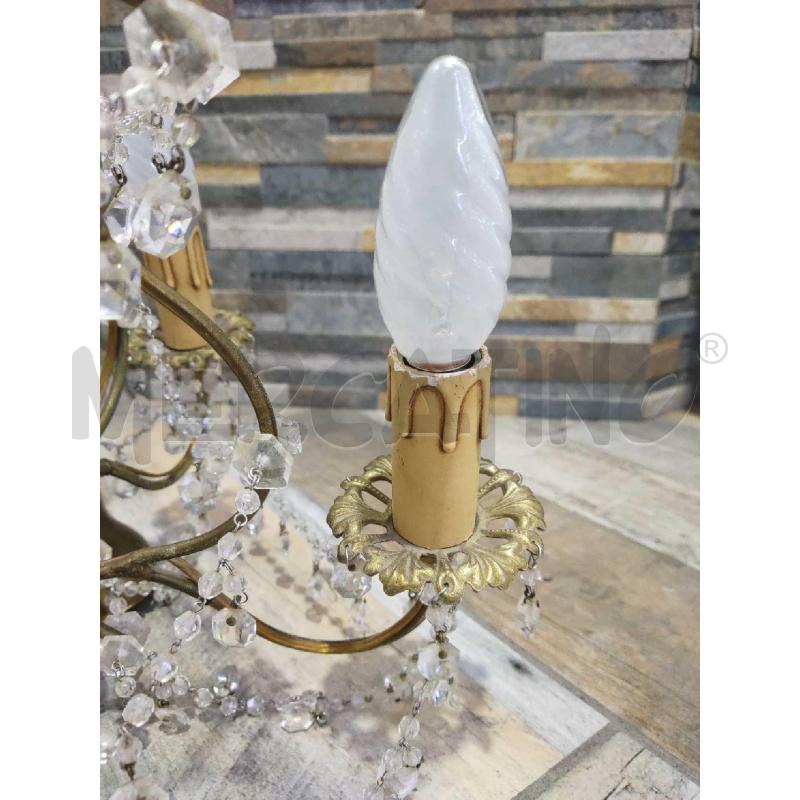 LAMPADARIO METALLO CON STRASS 5 LUCI | Mercatino dell'Usato Settimo torinese 4