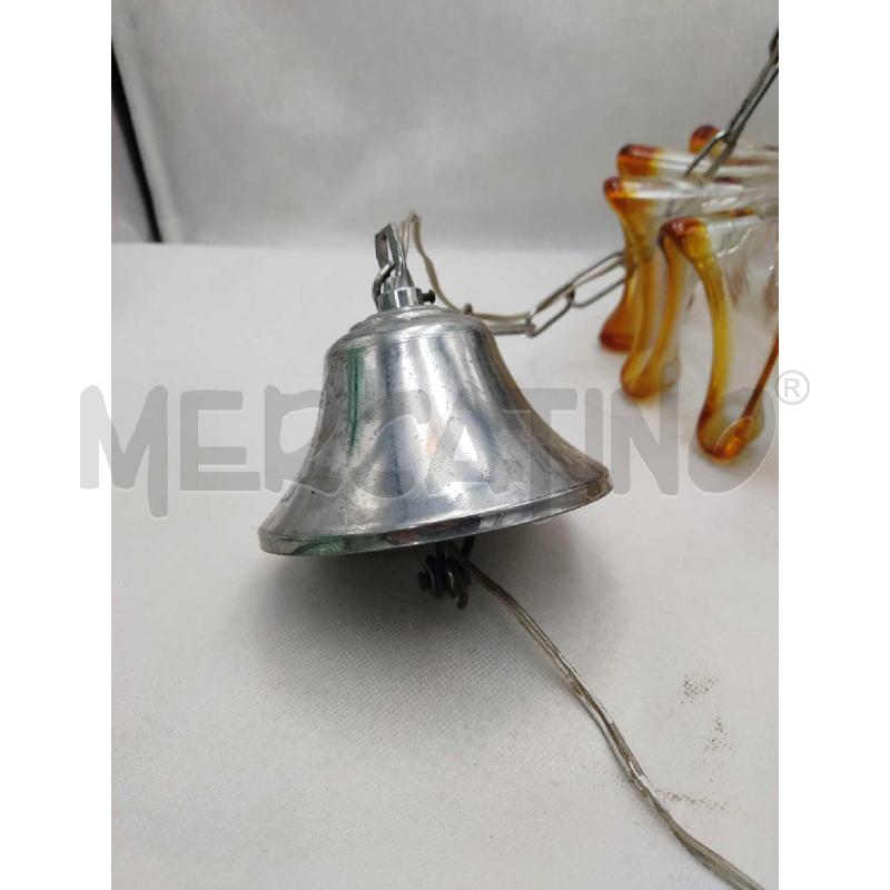 LAMPADARIO VETRO E FUME CON BASE LEGNO | Mercatino dell'Usato Settimo torinese 3