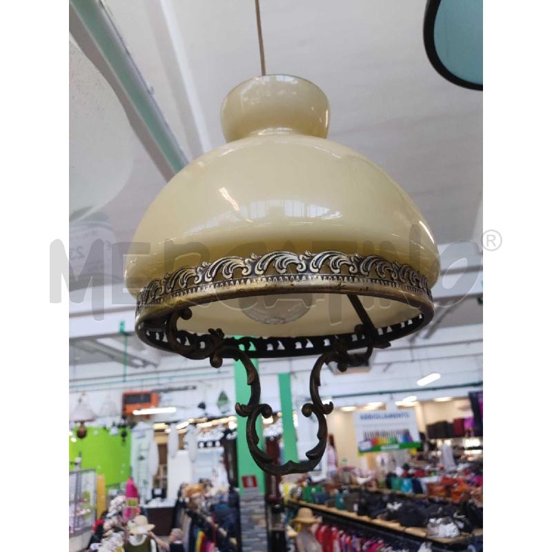 LAMPADARIO VETRO GIALLINO E METALLO | Mercatino dell'Usato Settimo torinese 1