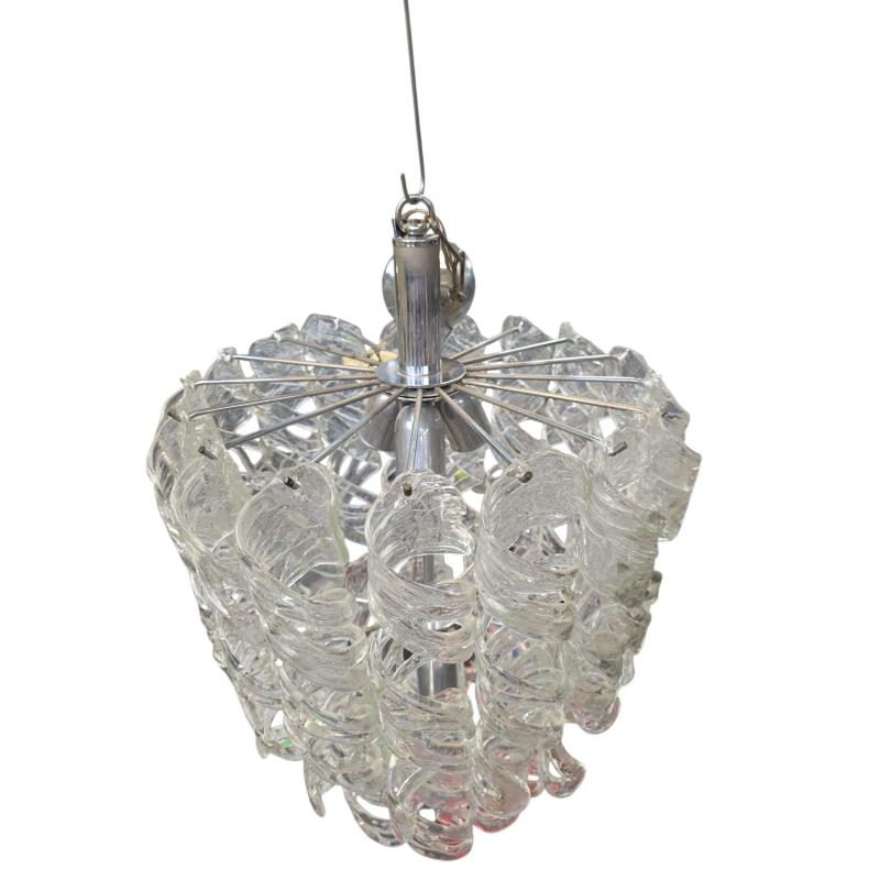 LAMPADARIO VETRO MURANO CON RICCIOLI TRASPARENTI SEI LUCI | Mercatino dell'Usato Settimo torinese 3