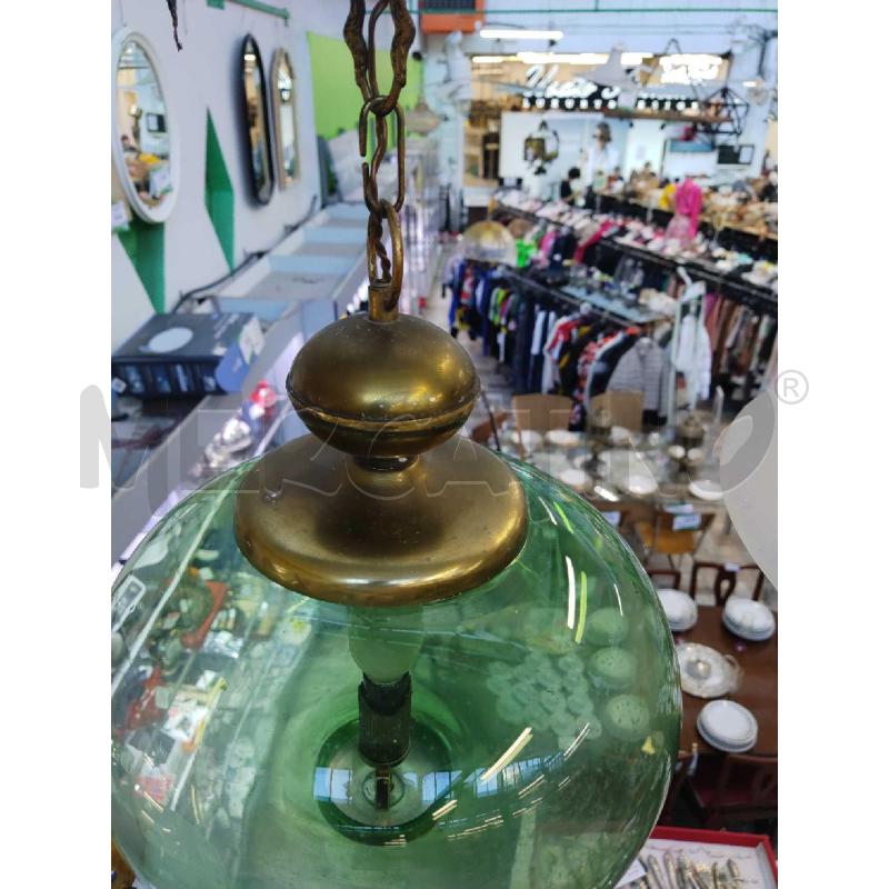 LAMPADARIO VINTAGE OTTONE BOCCIA VERDE | Mercatino dell'Usato Settimo torinese 2