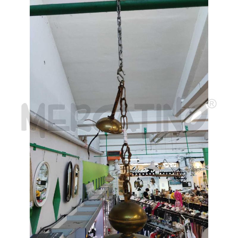 LAMPADARIO VINTAGE OTTONE BOCCIA VERDE | Mercatino dell'Usato Settimo torinese 4