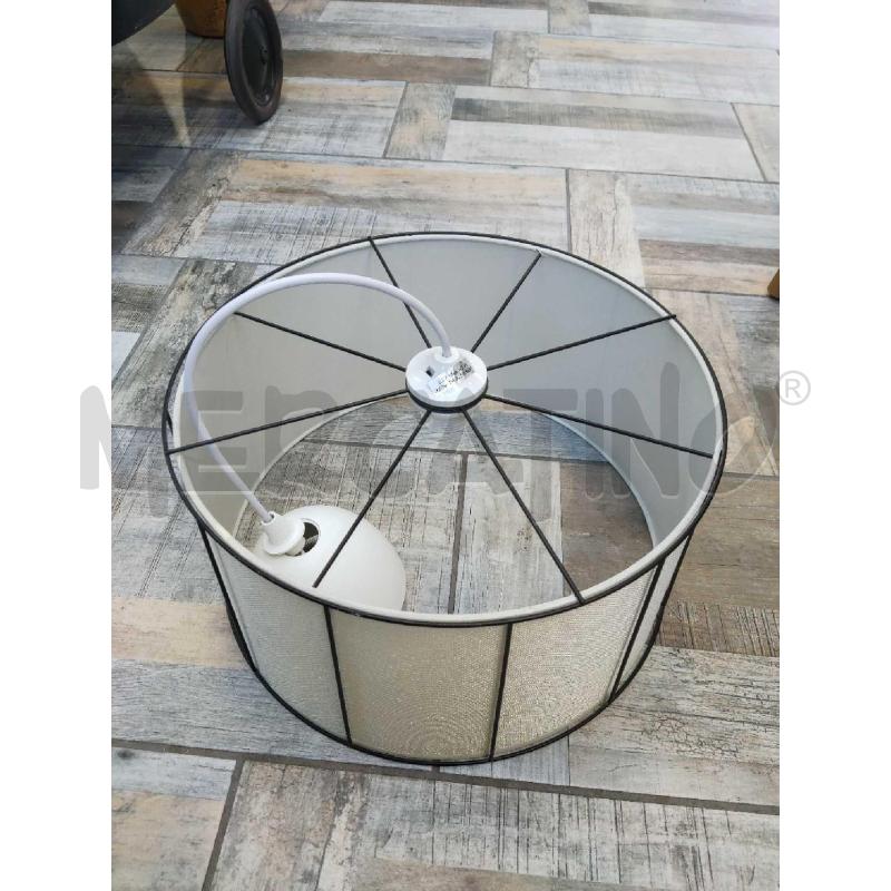 LAMPADARIO  BIANCO METTALO NERO  | Mercatino dell'Usato Settimo torinese 1