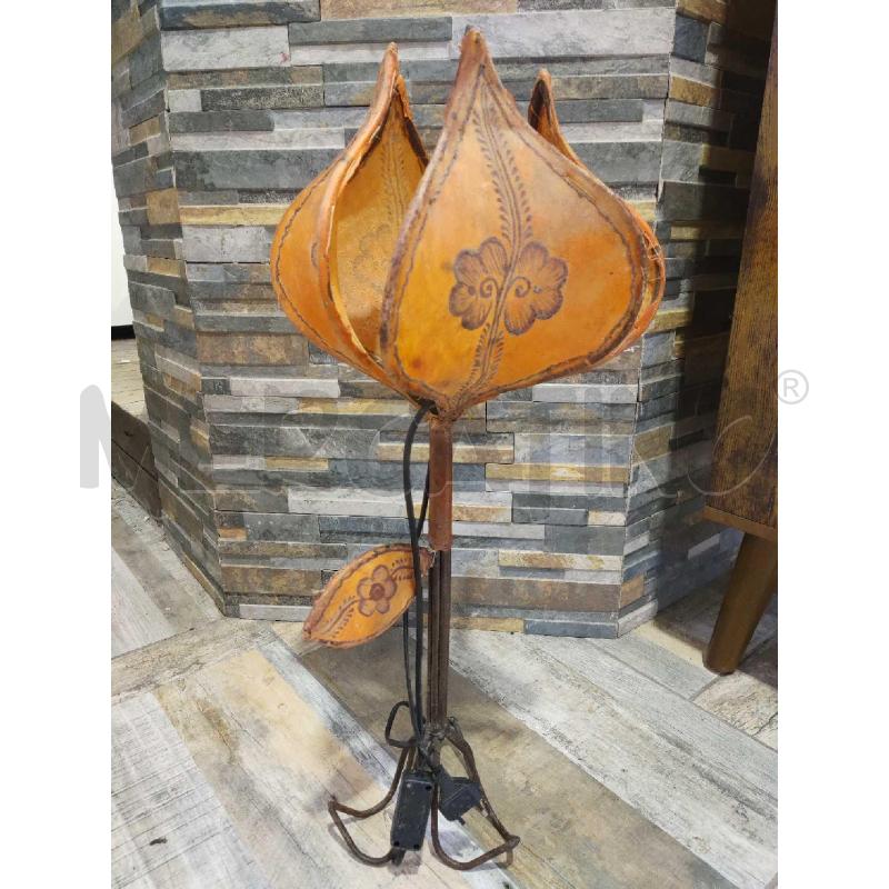 LAMPADA ETNICA METALLO FIORE ARANCIO BUDELLO | Mercatino dell'Usato Settimo torinese 3