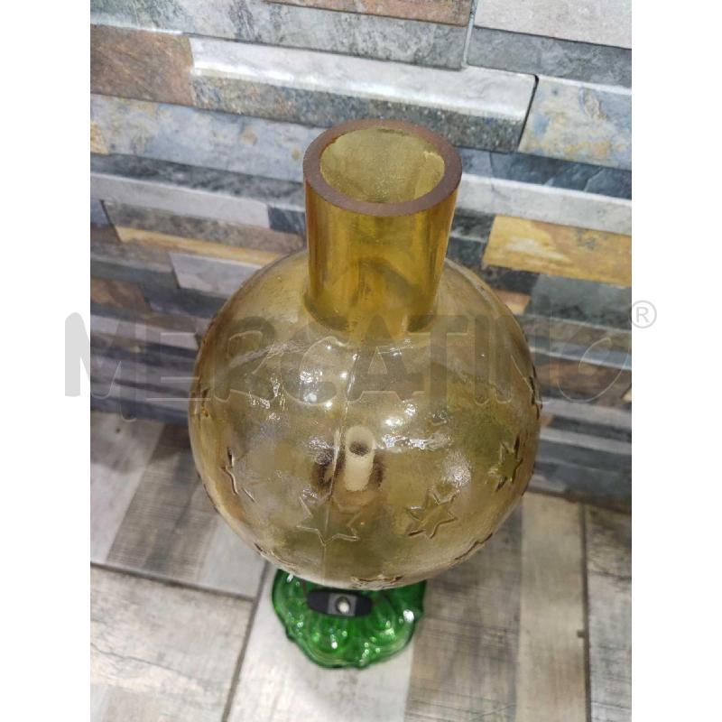 LAMPADA VETRO VERDE CON CAPPELLO GIALLO | Mercatino dell'Usato Settimo torinese 2