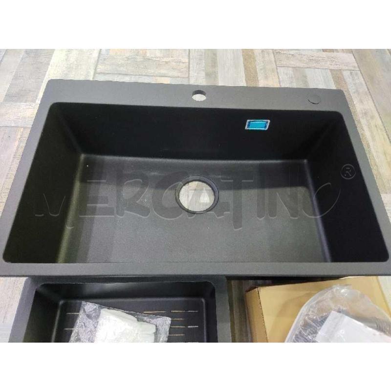 LAVELLO NERO GRANITO CERAMICA NUOVO CON ACCESSORI | Mercatino dell'Usato Settimo torinese 2