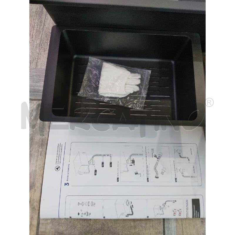 LAVELLO NERO GRANITO CERAMICA NUOVO CON ACCESSORI | Mercatino dell'Usato Settimo torinese 3