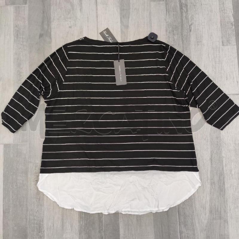 MAGLIA DONNA FIORELLA RUBINO NERA RIGHE BIANCHE NUOVA | Mercatino dell'Usato Settimo torinese 2