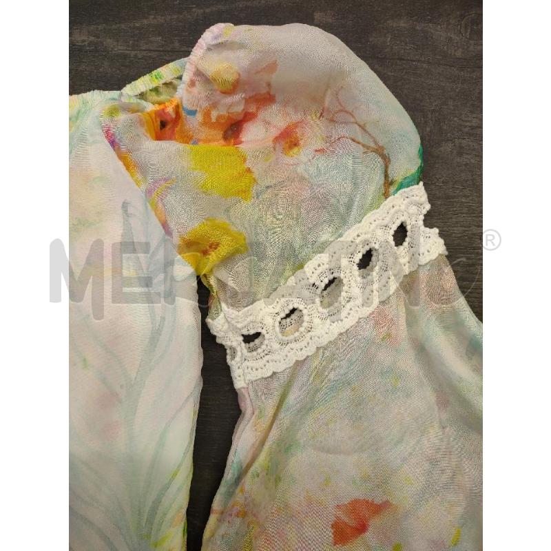 MAGLIA DONNA FRACOMINA JEANS MISTO SETA BIANCA FIORI COLORATI | Mercatino dell'Usato Settimo torinese 3
