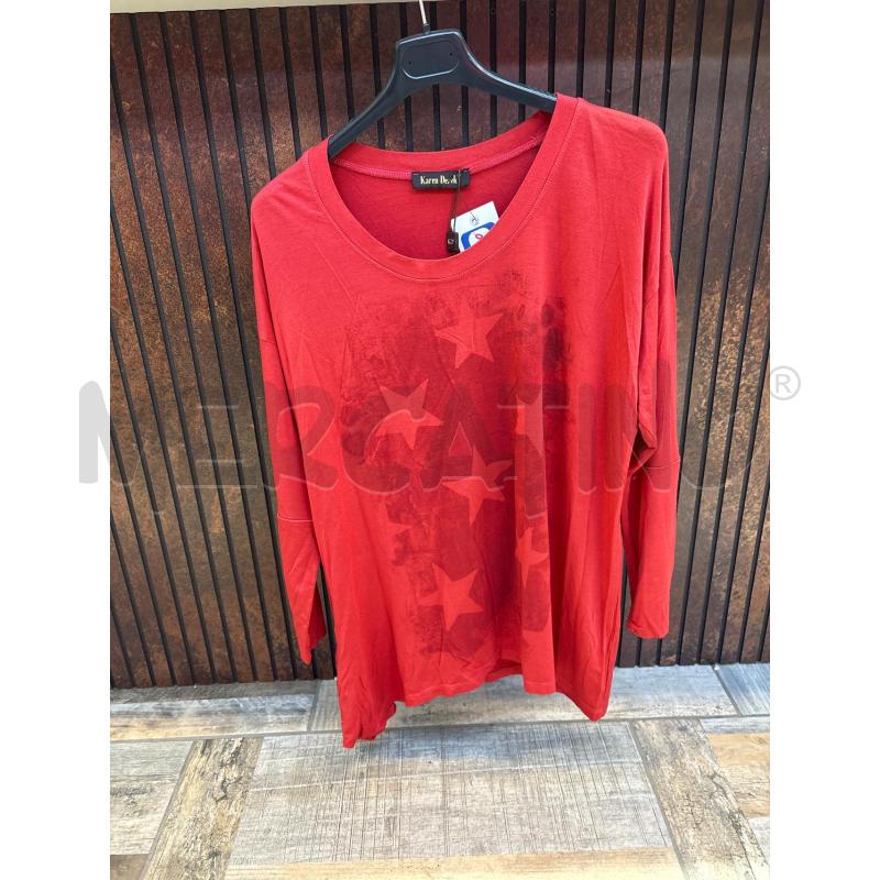 MAGLIA DONNA KAREN DEREK NUOVA ROSSA STELLE | Mercatino dell'Usato Settimo torinese 1