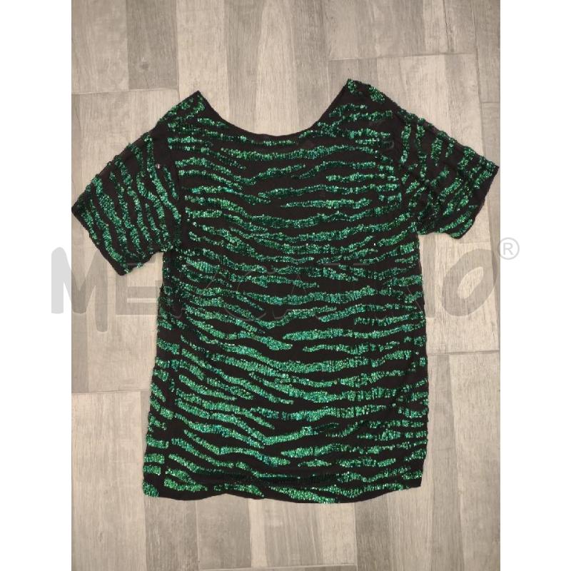 MAGLIA DONNA NERA PAILLETTES VERDI PAROSH | Mercatino dell'Usato Settimo torinese 1