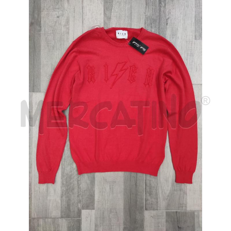 MAGLIA UOMO RICHMOND ROSSA CORALLO SCRITTA RICAMO | Mercatino dell'Usato Settimo torinese 1