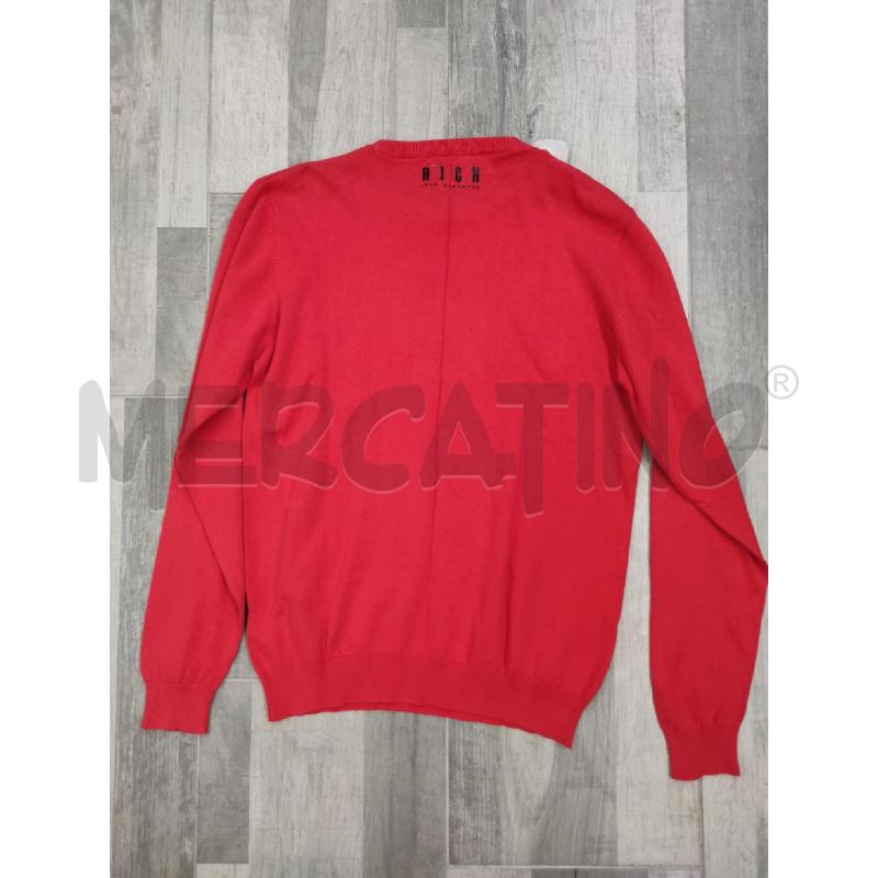 MAGLIA UOMO RICHMOND ROSSA CORALLO SCRITTA RICAMO | Mercatino dell'Usato Settimo torinese 3