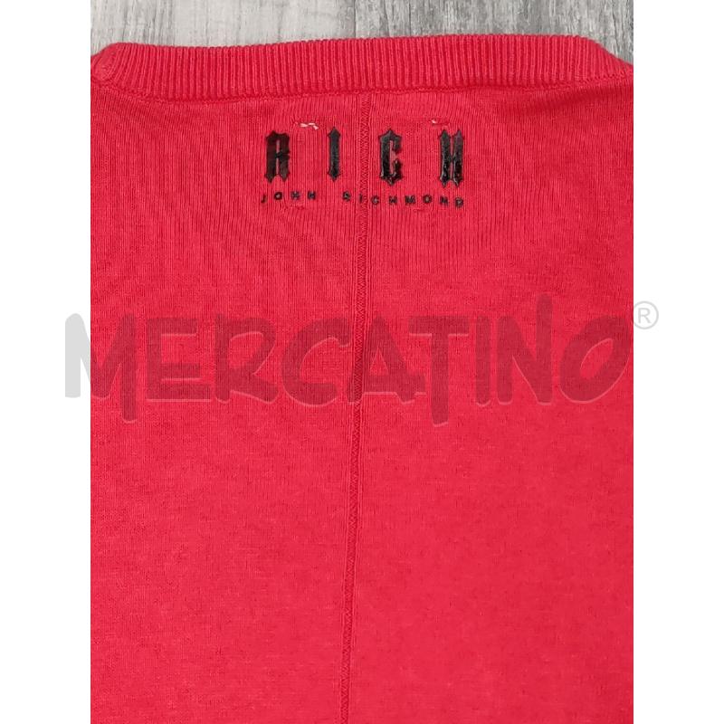 MAGLIA UOMO RICHMOND ROSSA CORALLO SCRITTA RICAMO | Mercatino dell'Usato Settimo torinese 4