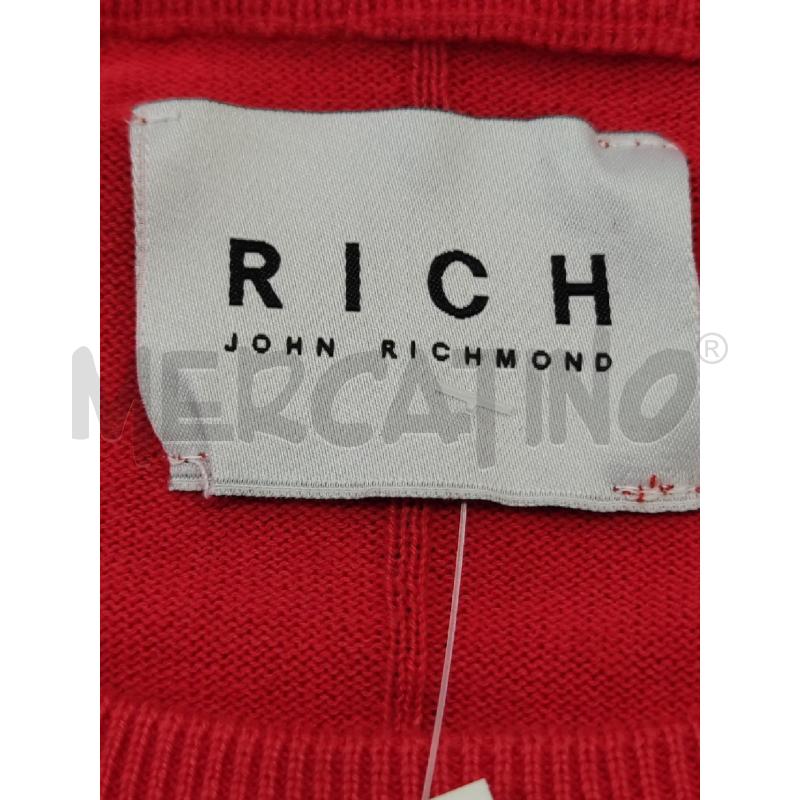 MAGLIA UOMO RICHMOND ROSSA CORALLO SCRITTA RICAMO | Mercatino dell'Usato Settimo torinese 5