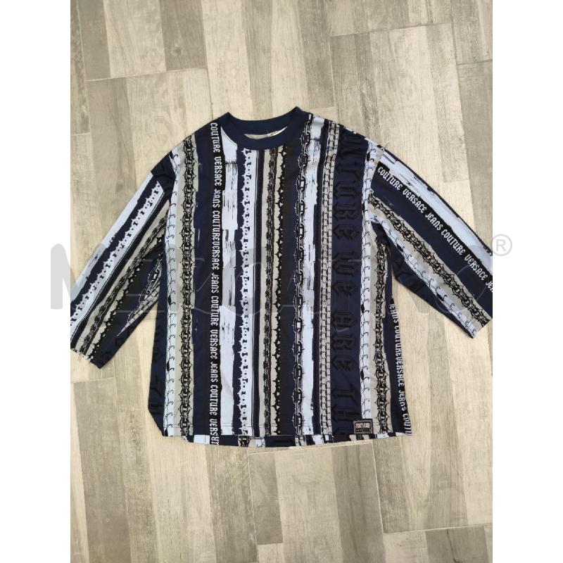 MAGLIA UOMO VERSACE JEANS COUTURE BLU RIGHE  | Mercatino dell'Usato Settimo torinese 1