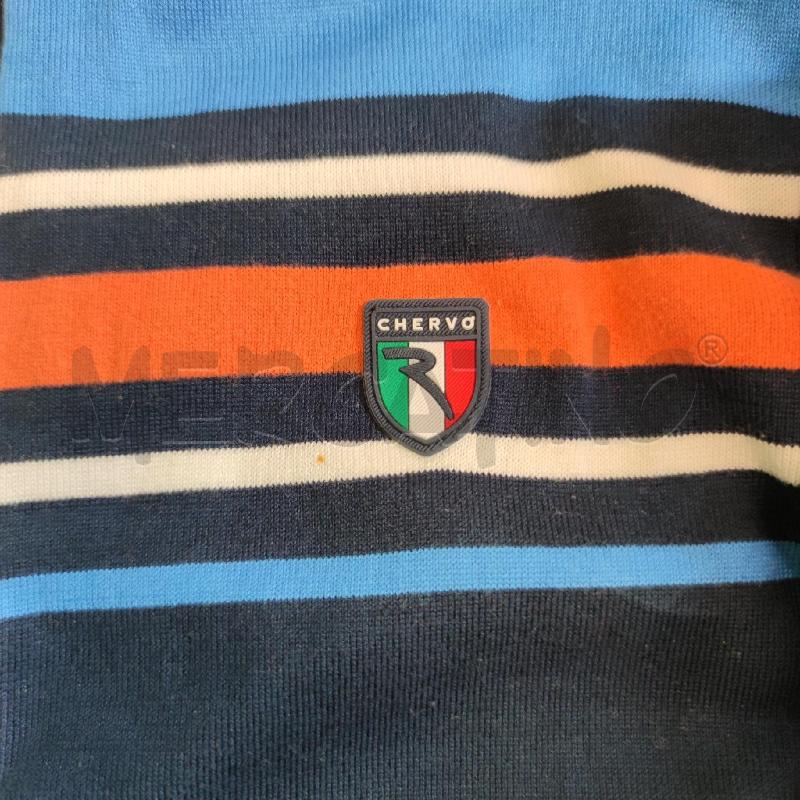 MAGLIONE UOMO CHERVO' SPORT BLU RIGHE CORALLO | Mercatino dell'Usato Settimo torinese 5