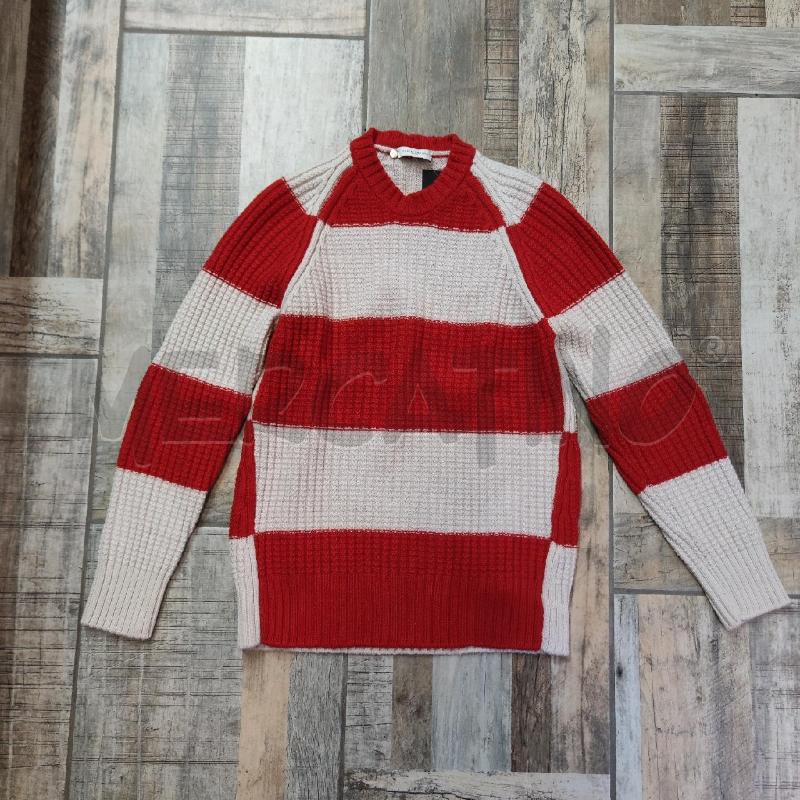 MAGLIONE UOMO PAOLO PECORA BIANCO ROSSO RIGHE | Mercatino dell'Usato Settimo torinese 1