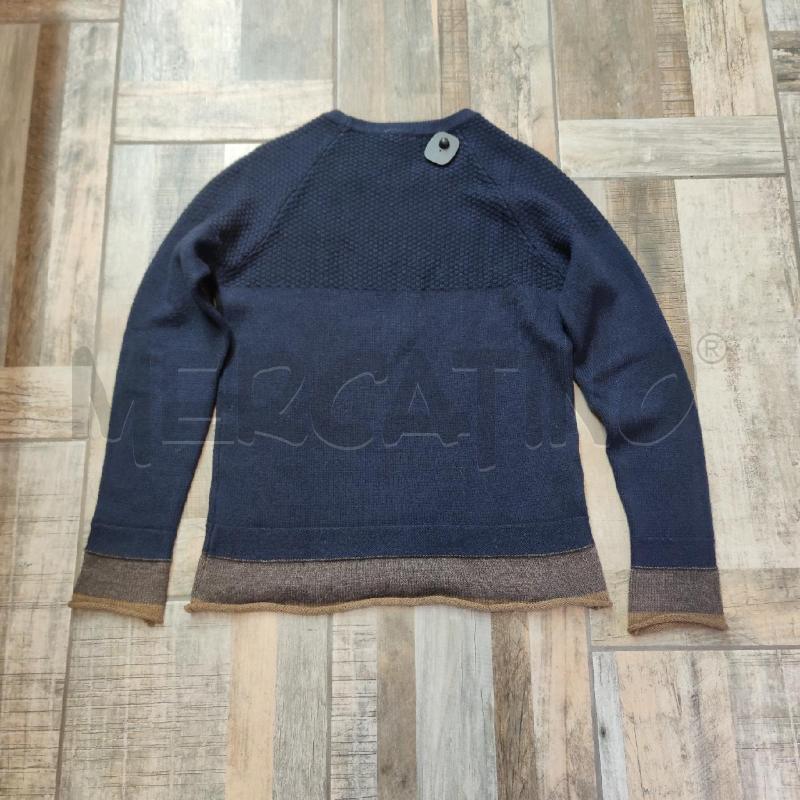 MAGLIONE UOMO +39 MASQ MISTO MERINO ALPACA BLU BEIGE | Mercatino dell'Usato Settimo torinese 2